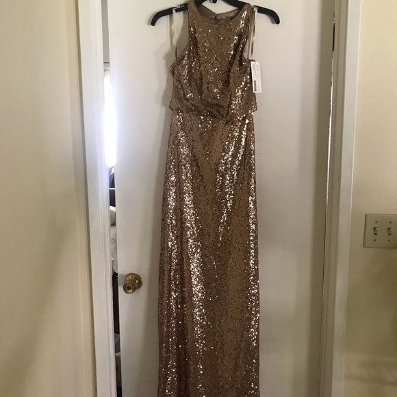 Jenny Yoo Sloan sequin dress in rose gold - Picture 5 of 5